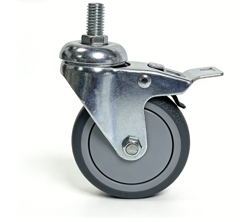 3 inchnatural metal finish swivel casterGallon M12threaded stemwith brake Zhongshan Yilun 3 inchnatural metal finish swivel casterGallon M12threaded stemwith brake Zhongshan Yilun
