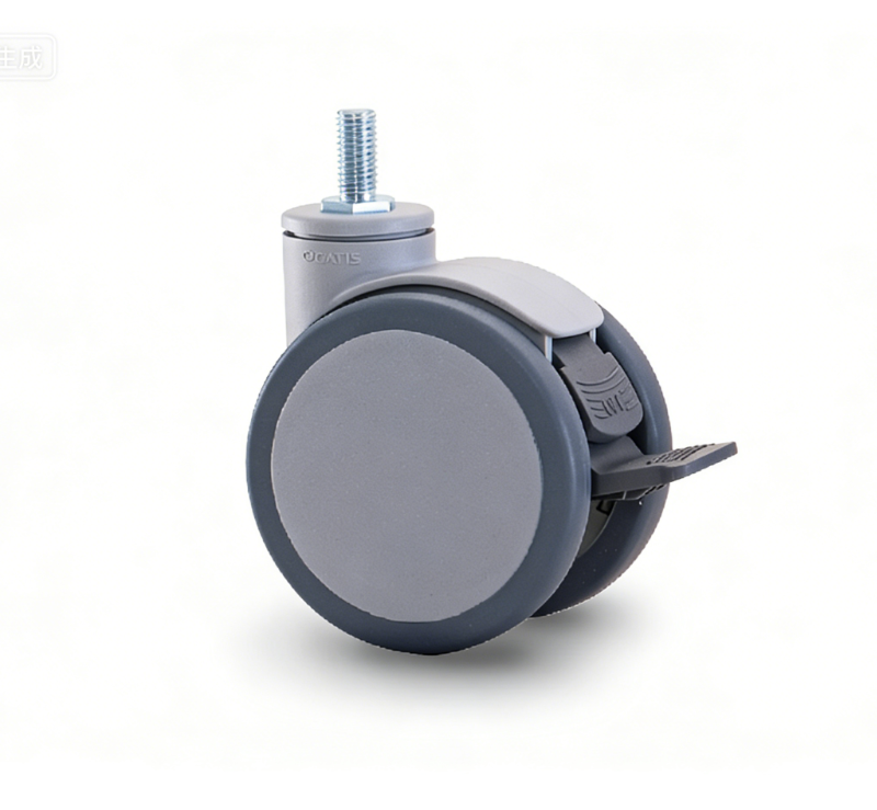 4 inch gray swivel caster M12threaded stem dual brake CATIS 4 inch gray swivel caster M12threaded stem dual brake CATIS