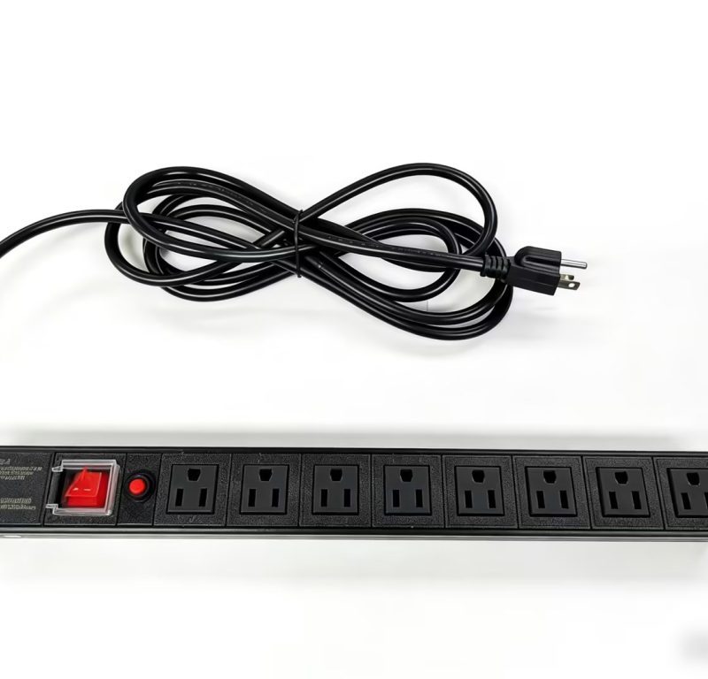UK-standard black 7 outlet power strip overall length2.8 m UK-standard black 7 outlet power strip overall length2.8 m