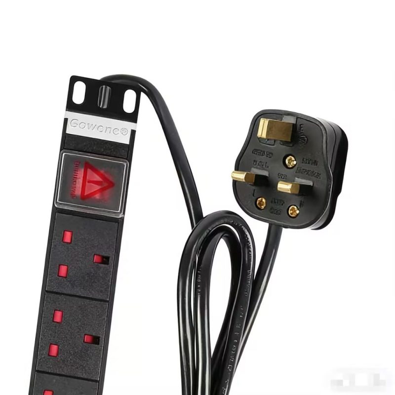 UK standard 6 outlet power strip master switch overall length10 m