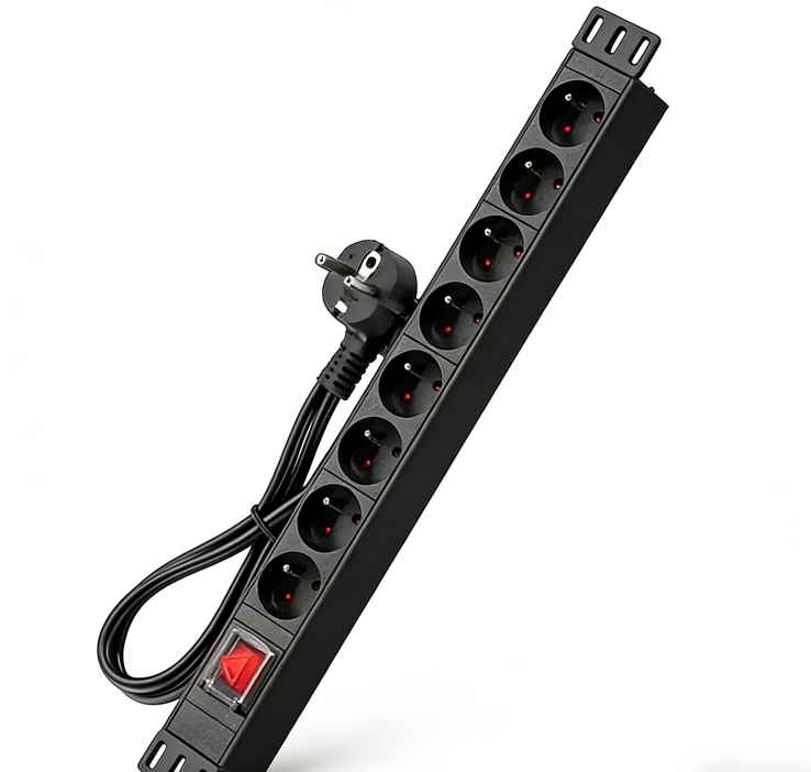European standard 8 outlet power strip 10 A master switch power cord5m long
